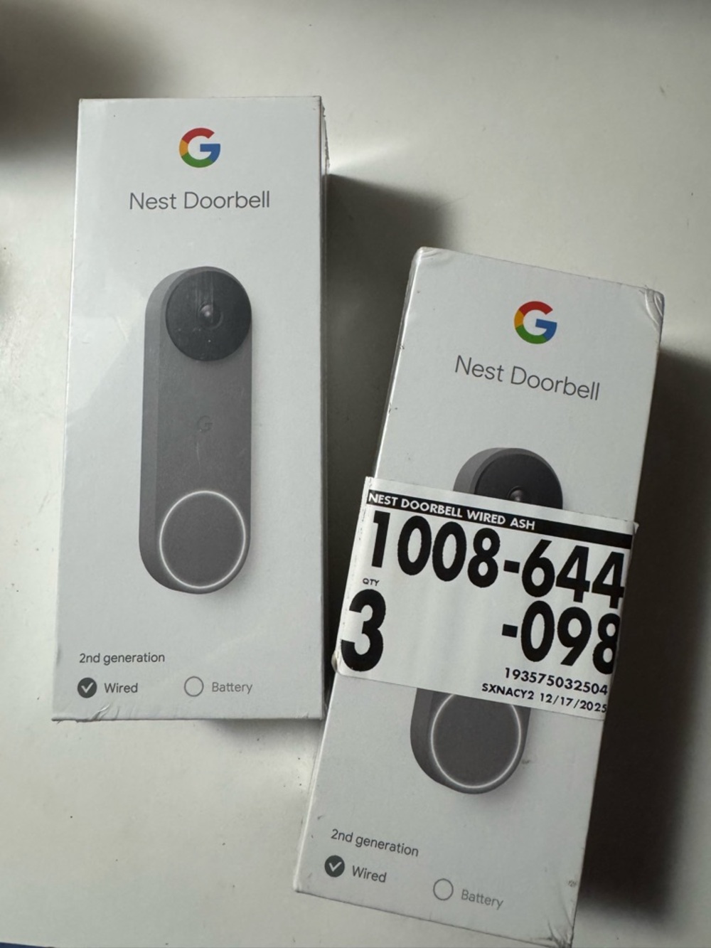 Google Nest Doorbell (2nd Gen) Wired - Ash Gray